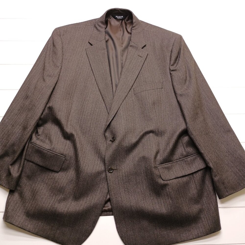 Jos. A. Bank Brown Wool Herringbone Regal Fit Blazer 50R - Picture 2 of 9